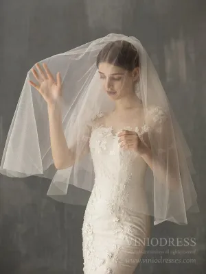 Roycebridal Cheap Simple Tulle Bridal Blusher Veils AC1239