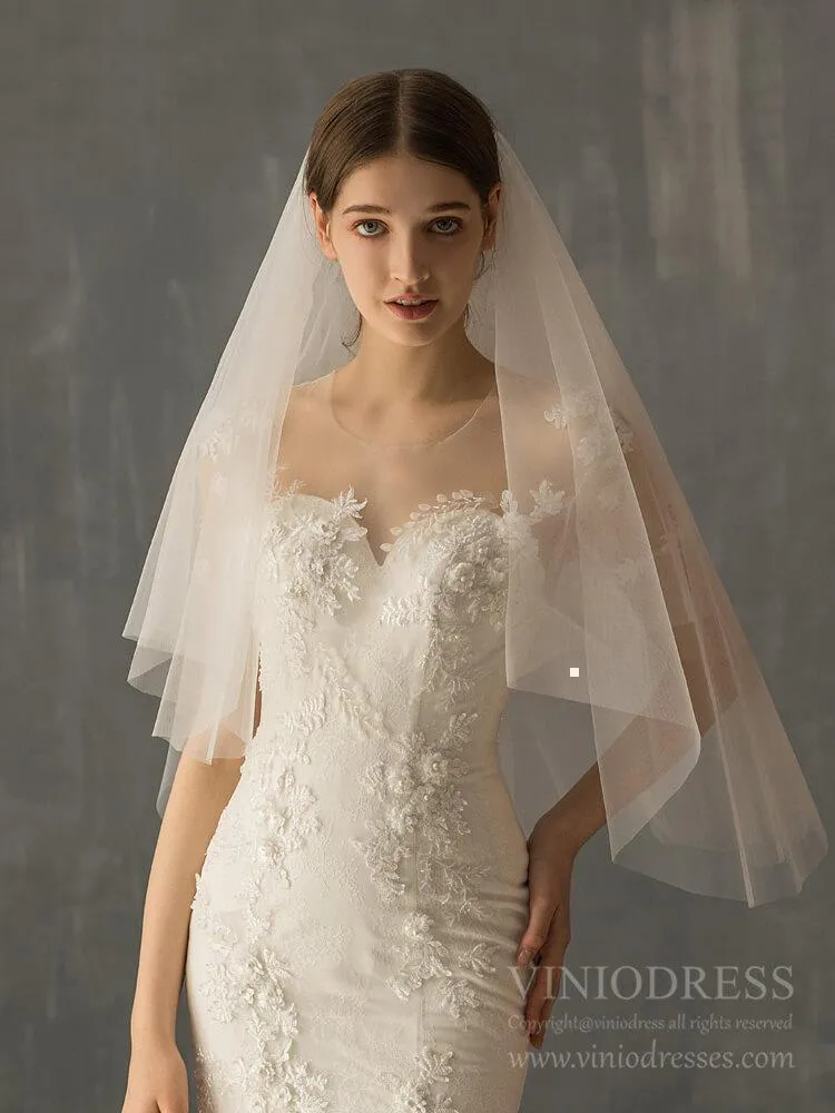 Roycebridal Cheap Simple Tulle Bridal Blusher Veils AC1239