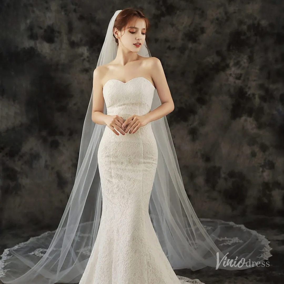 Roycebridal Lace Appliqued Cathedral Veil Viniodress TS1907