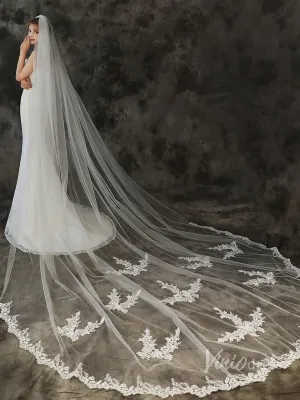 Roycebridal Lace Appliqued Cathedral Veil Viniodress TS1907