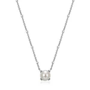 Samuel B. White Pearl Solitaire Birthstone Sparkle Necklace - June