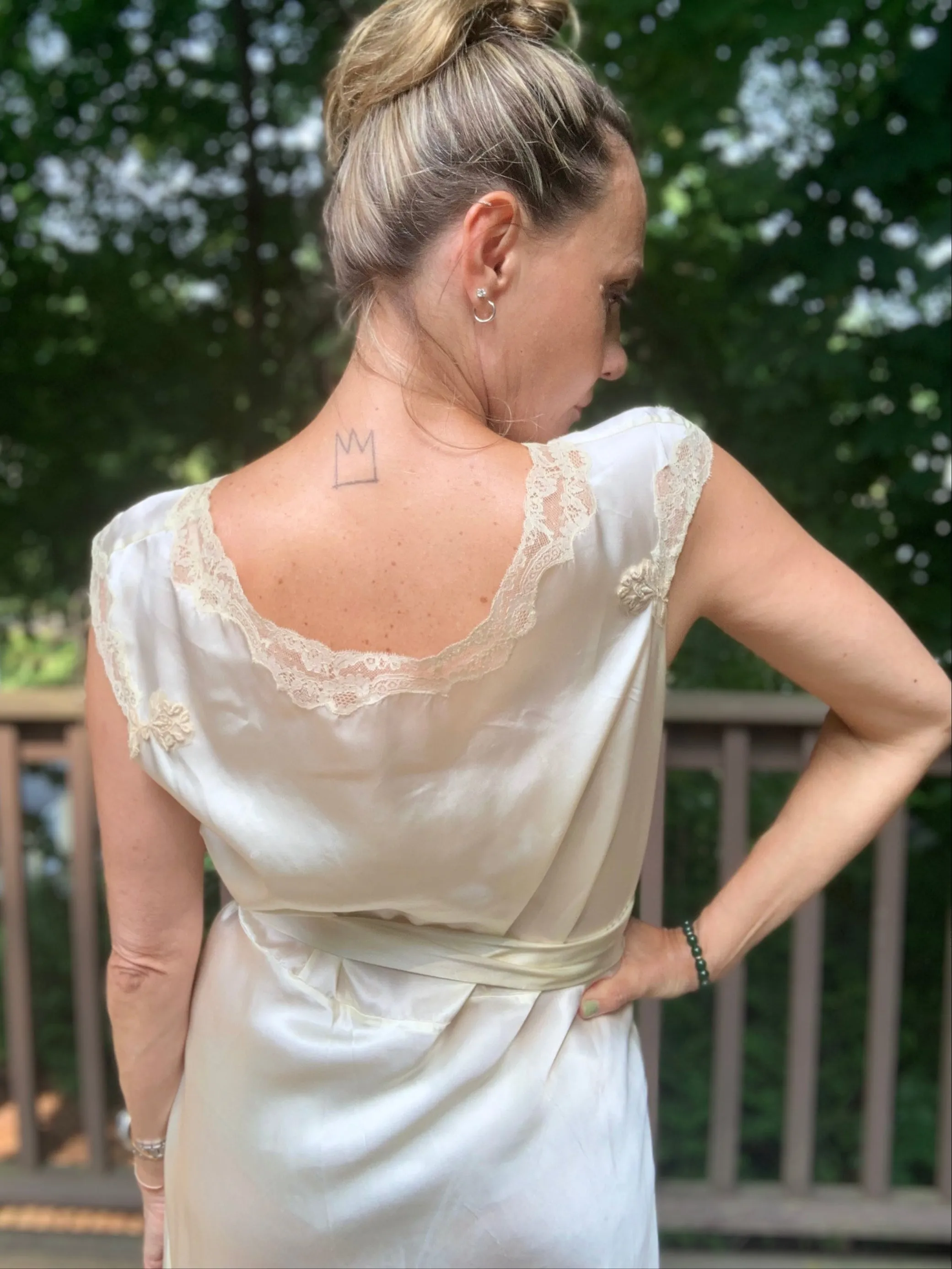 Satin Bridal Nightgown - 50s