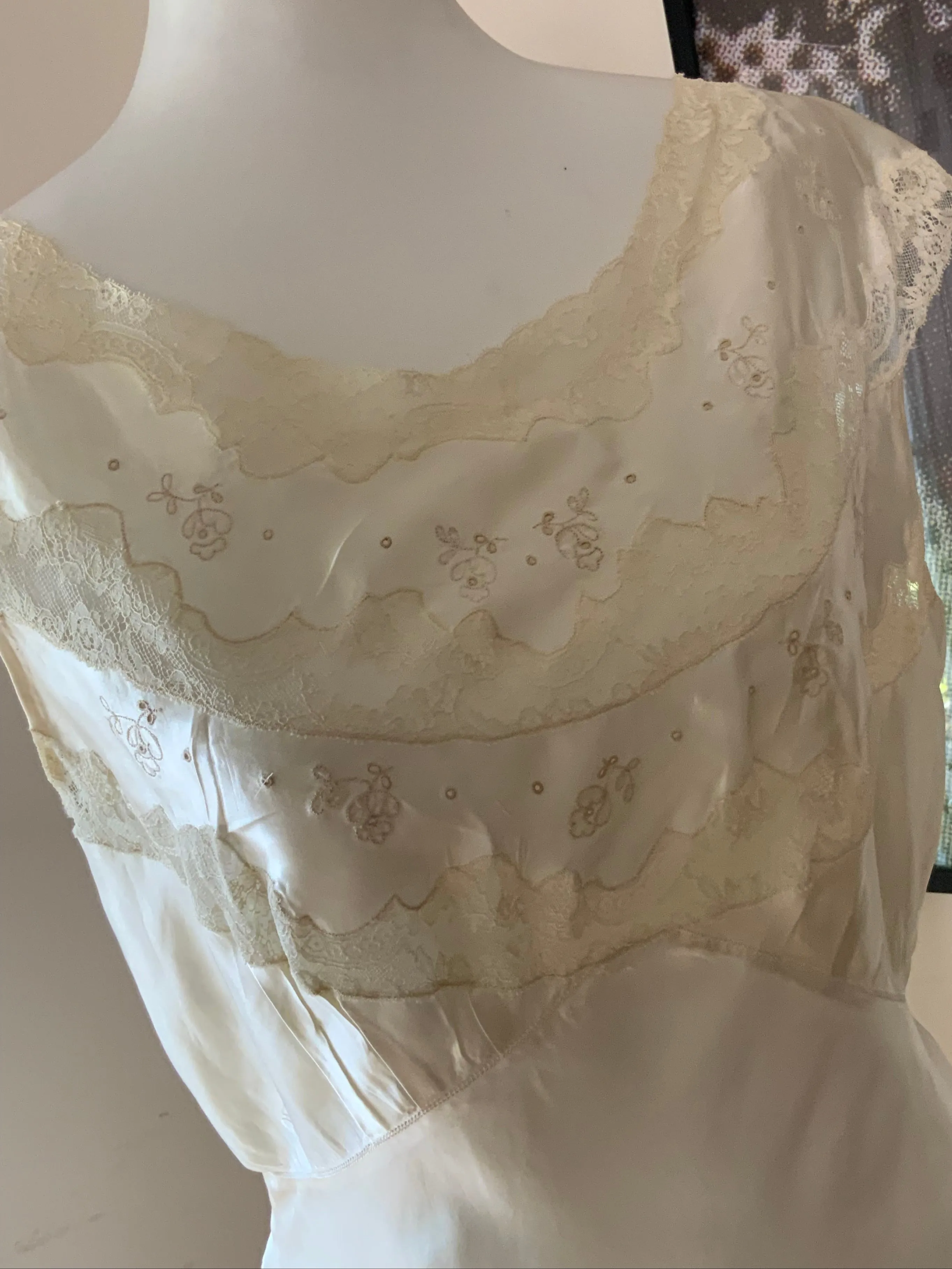 Satin Bridal Nightgown - 50s