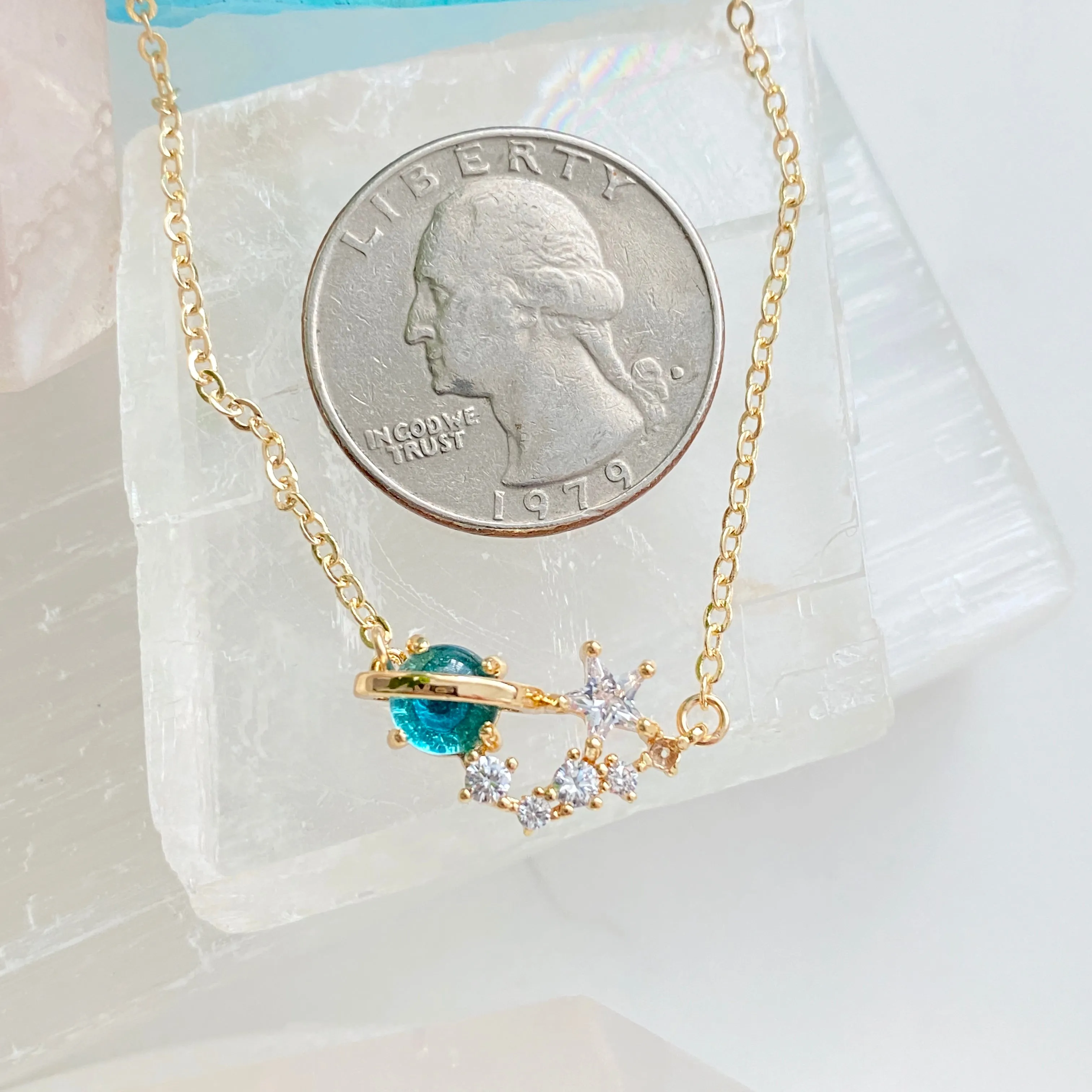 Saturn And Constellation Necklace