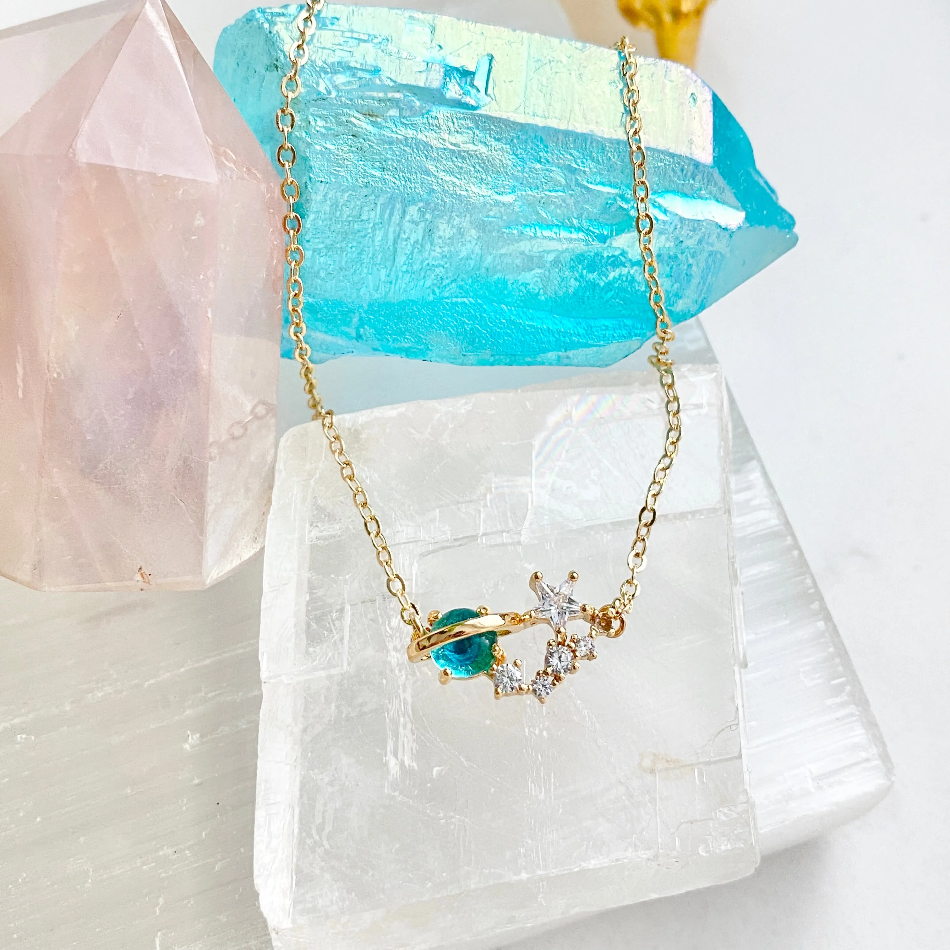 Saturn And Constellation Necklace
