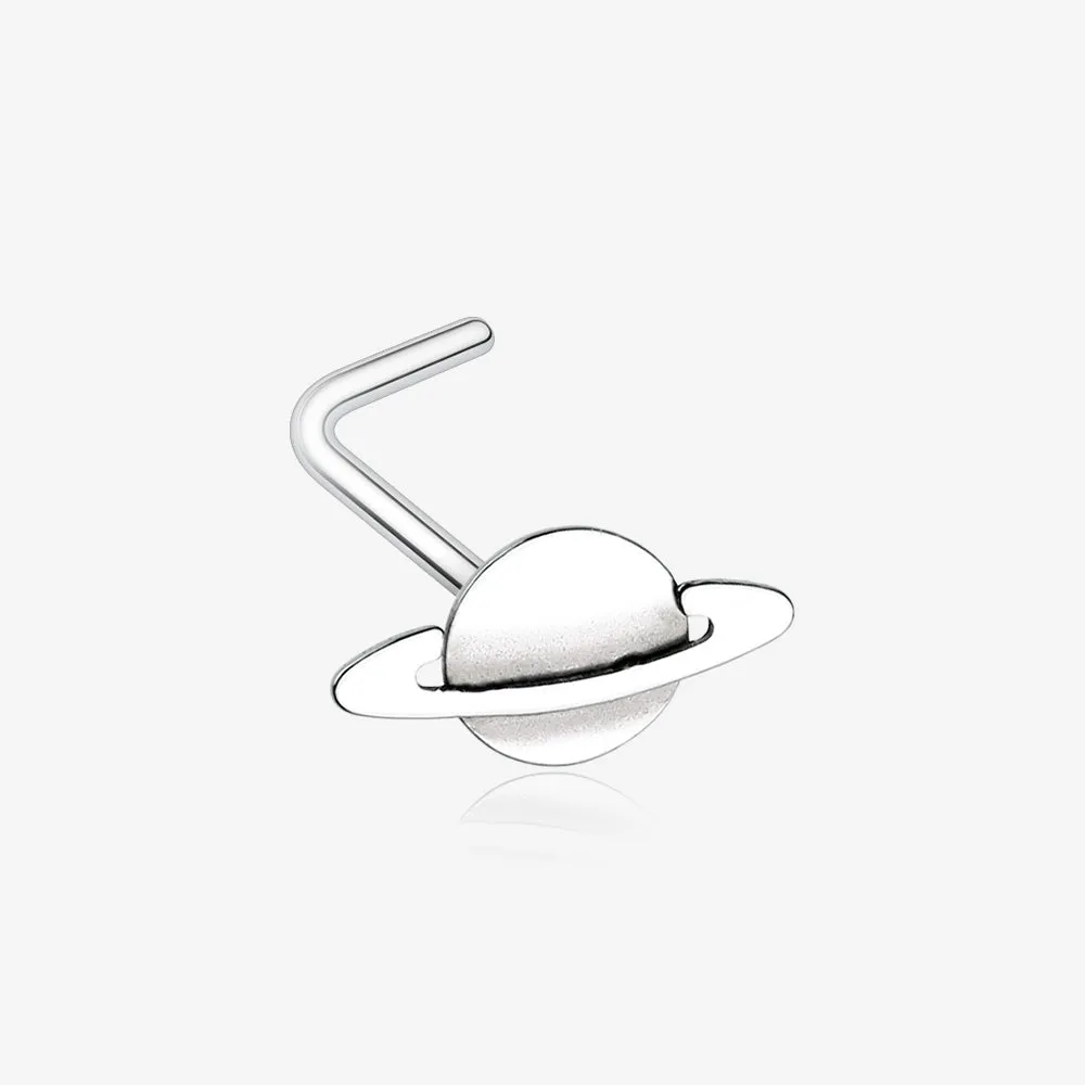 Saturn Planet L-Shaped Nose Ring