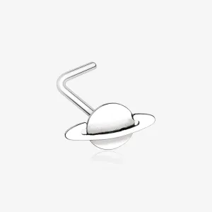Saturn Planet L-Shaped Nose Ring