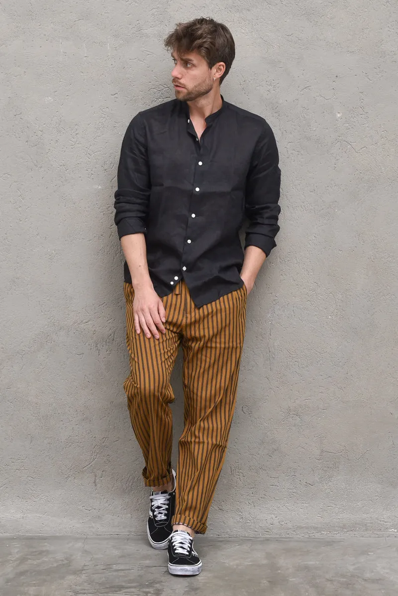 Seasonal Fit - Pleated Striped Beach Chino