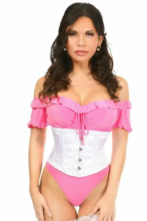 Sexy White Satin Mini Cincher