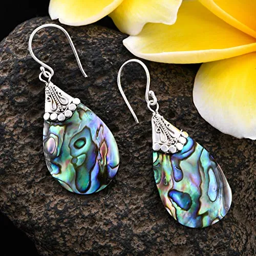Shell Dangle Drop Earrings-925 Sterling Silver