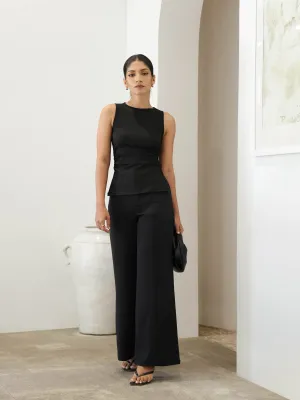 Side Slit Detailed High Neck Ruched top