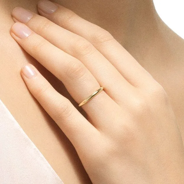 Simple Wedding Band Unique Yellow Gold Dainty Stacking Engagement Ring Delicate Ring Thin wedding band Anniversary Gift