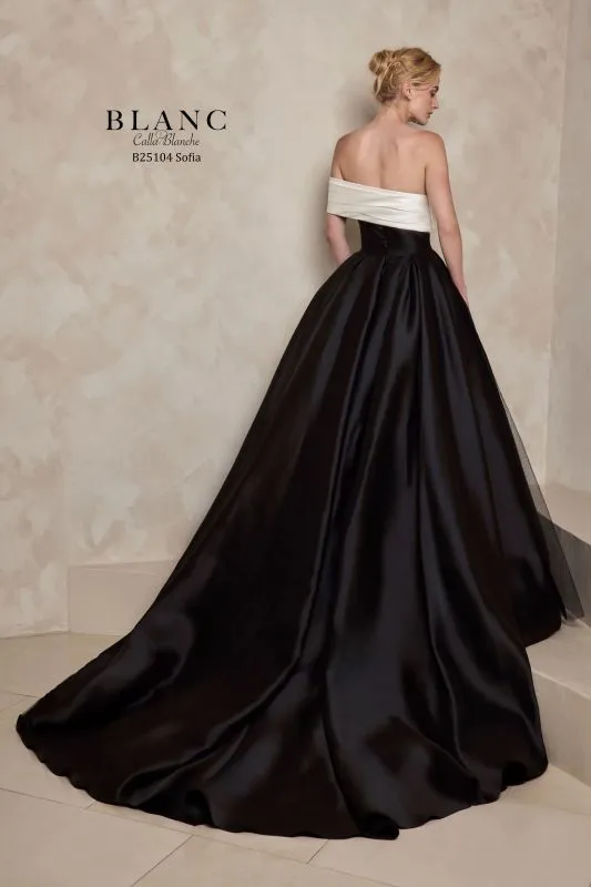 Size 12 BLANC B25104 Sofia Black/Ivory Gown