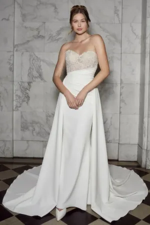 Size 14 Casablanca 2581 Rome Ivory/Nude/Ivory/Silver Gown