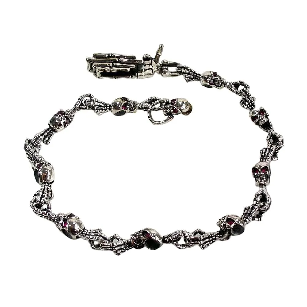 Skeleton Ruby Skull Gothic Wallet Chain