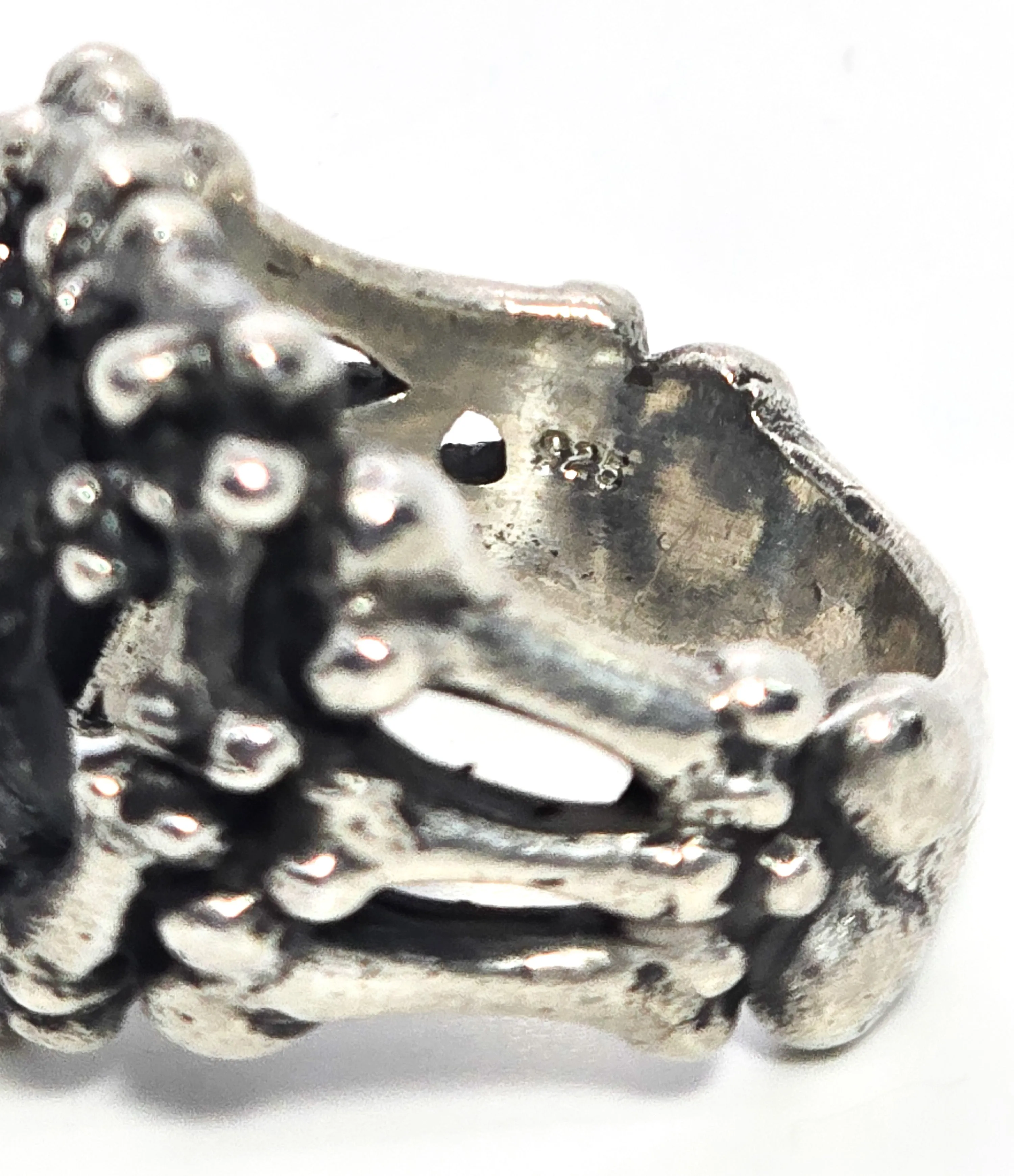 Skull and Cross bones Jolly Roger bone band solid sterling silver ring size 9.5