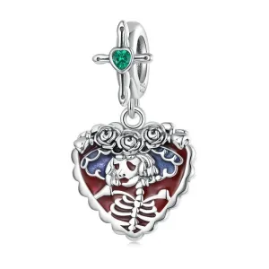 Skull And Lady Rose Arrow Charm