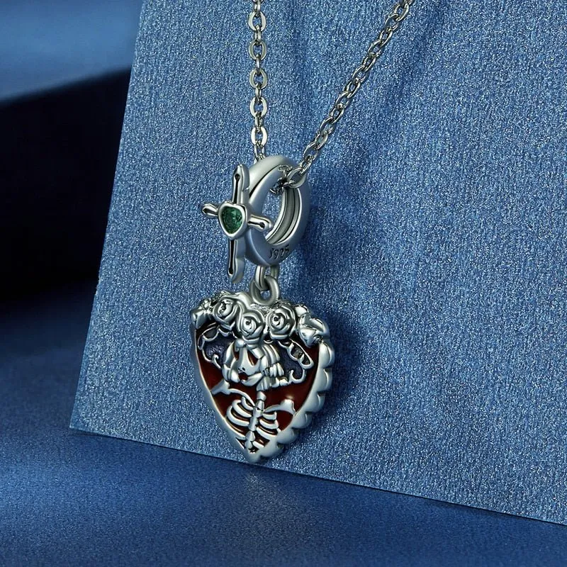 Skull And Lady Rose Arrow Charm