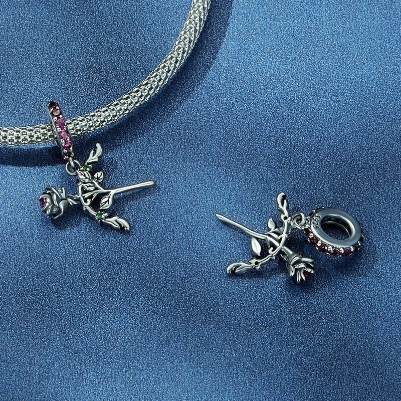 Skull And Lady Rose Arrow Charm