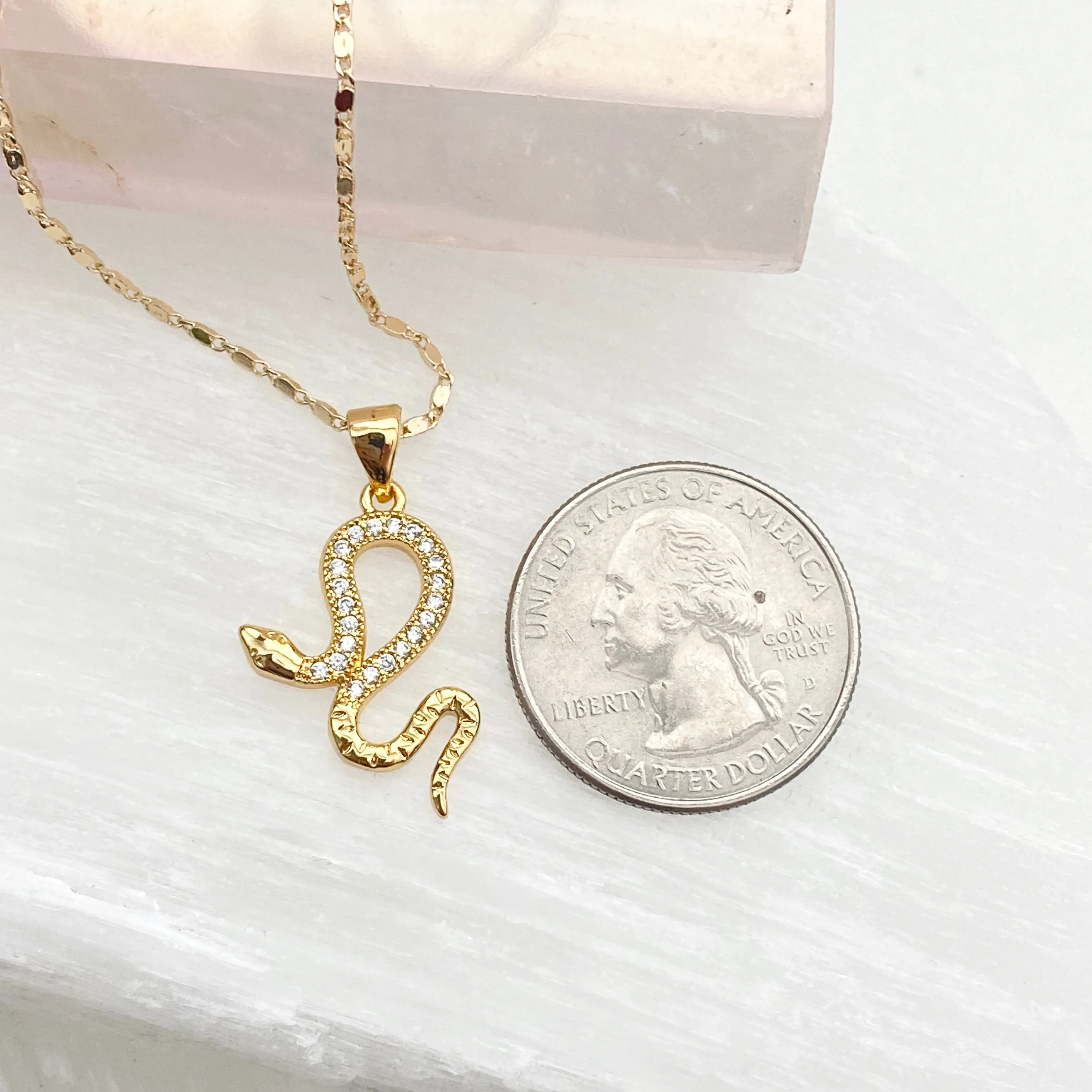 Slithering Snake Cubic Zirconia Necklace