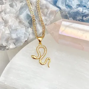 Slithering Snake Cubic Zirconia Necklace