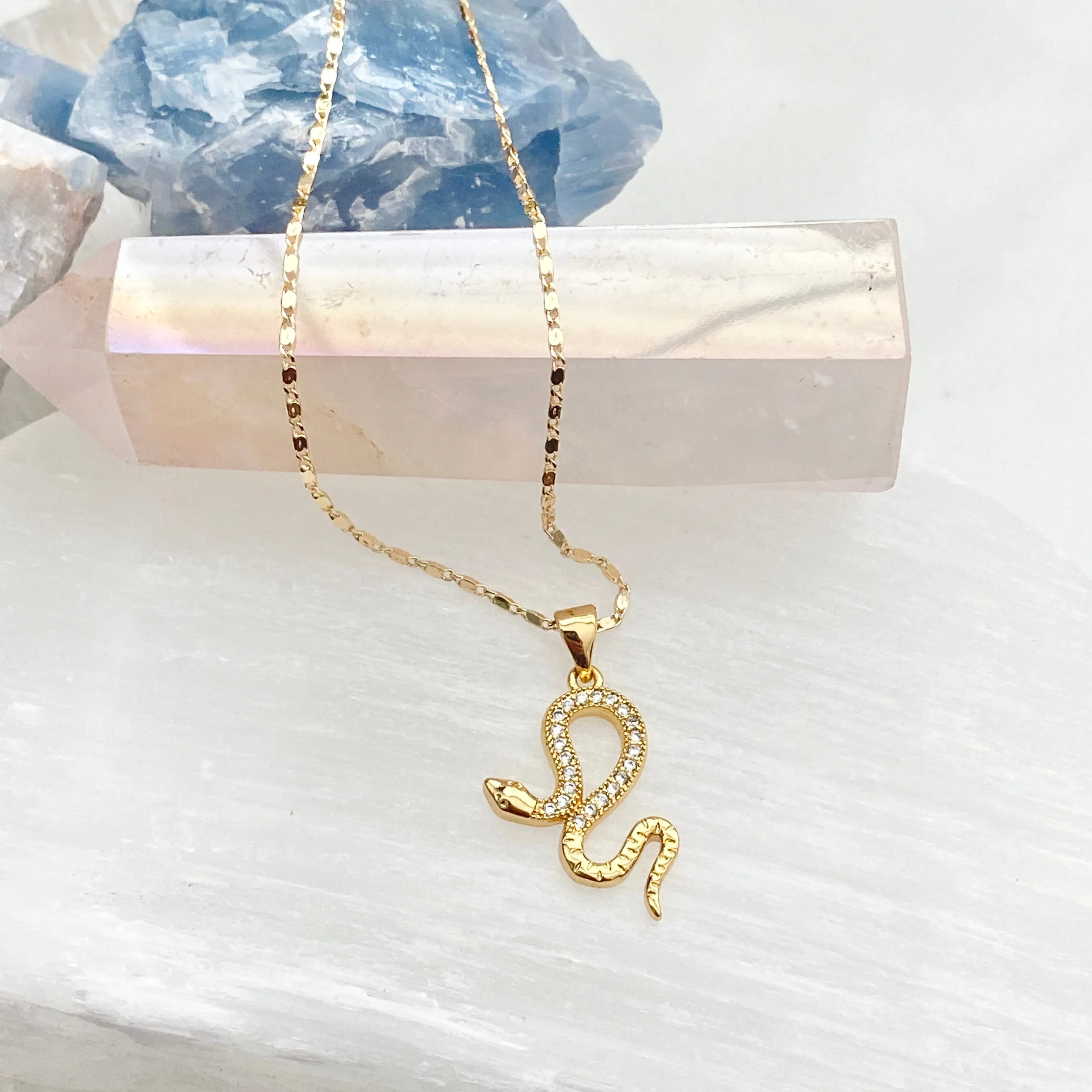 Slithering Snake Cubic Zirconia Necklace