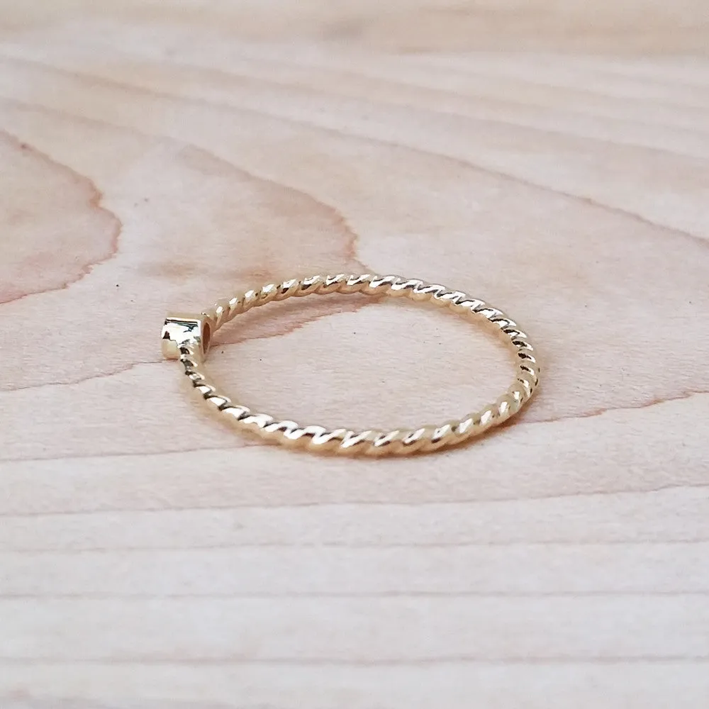 Small Birthstone Ring Cute Gemstone Handmade Jewelry