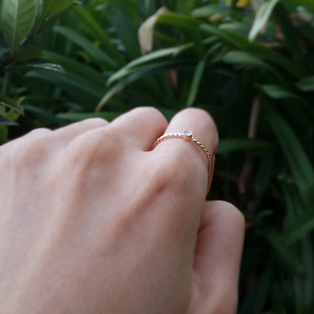 Small Birthstone Ring Cute Gemstone Handmade Jewelry