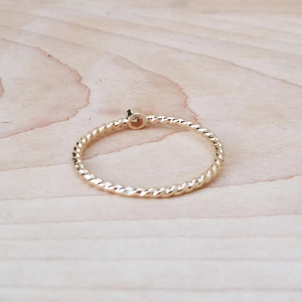 Small Birthstone Ring Cute Gemstone Handmade Jewelry