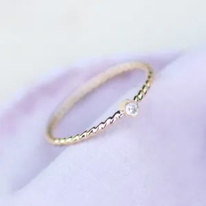 Small Birthstone Ring Cute Gemstone Handmade Jewelry