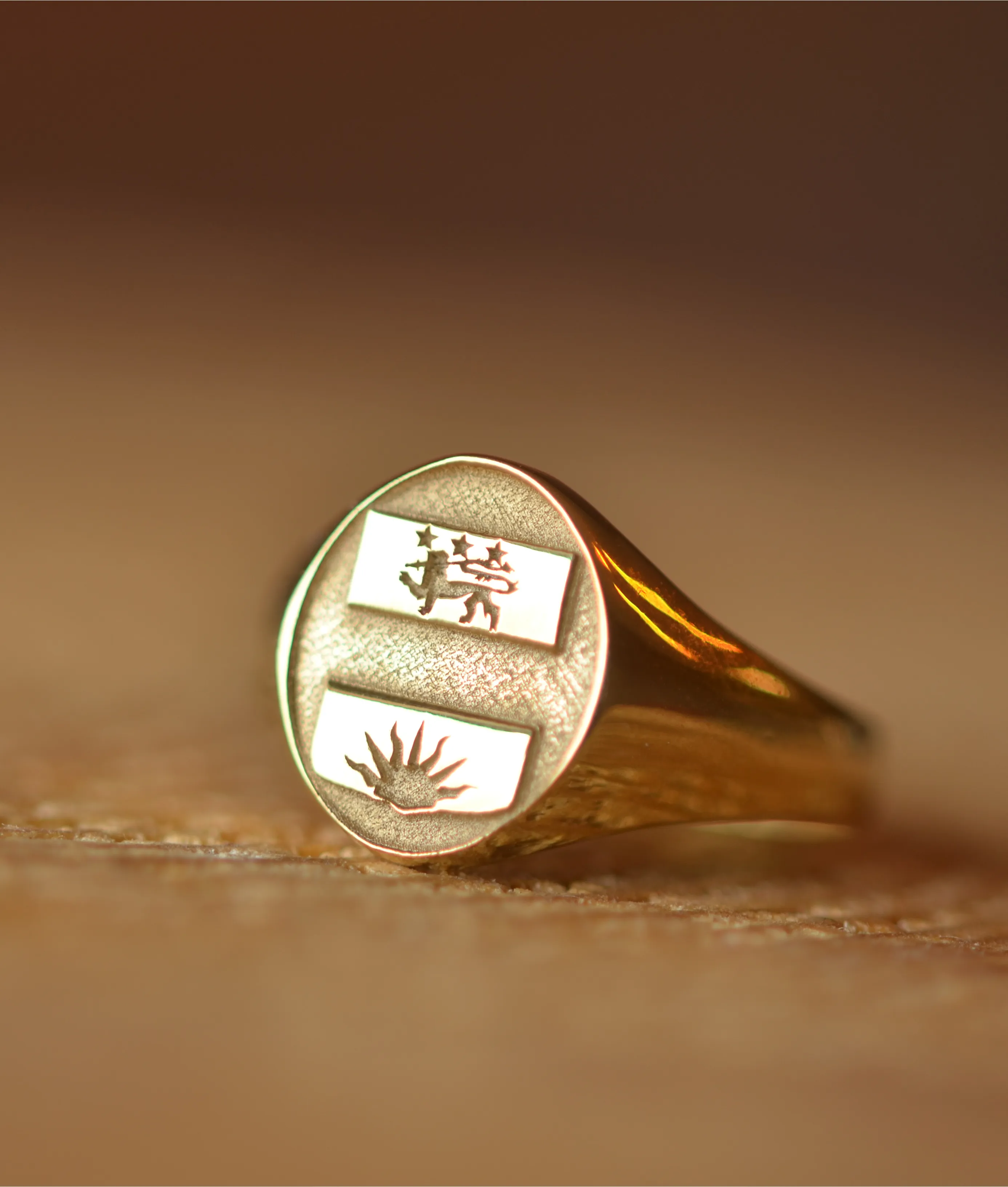 Solid Gold Custom Made Family Crest Ring