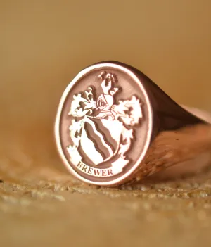 Solid Gold Custom Made Family Crest Ring