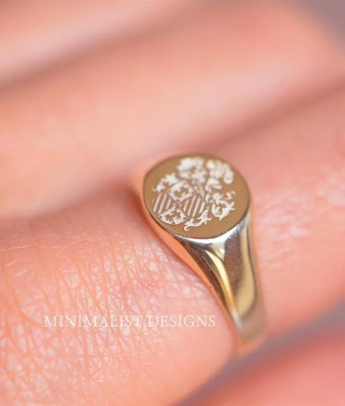 Solid Gold Custom Made Family Crest Ring