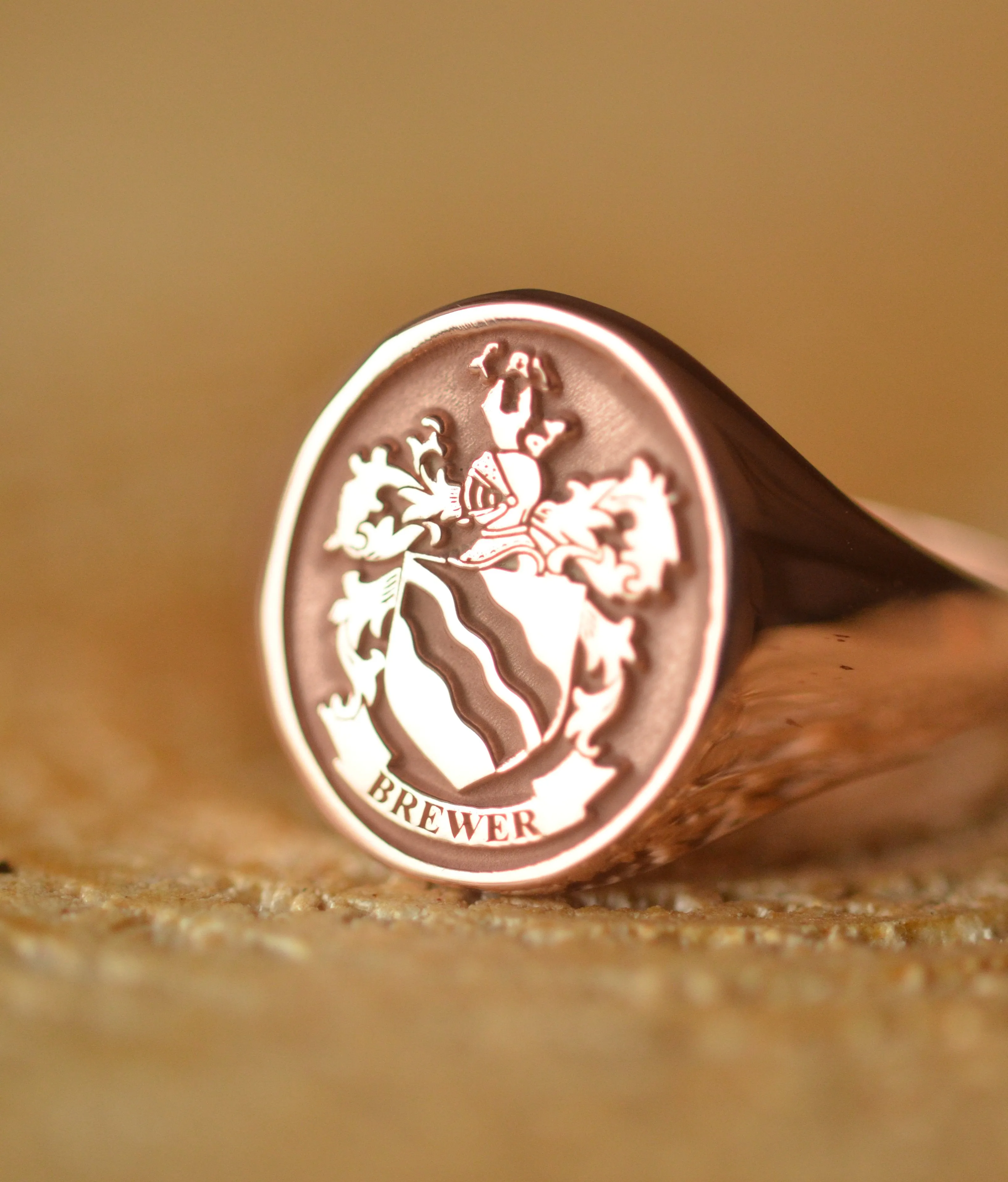 Solid Gold Custom Made Family Crest Ring