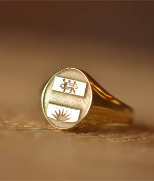 Solid Gold Custom Made Family Crest Ring