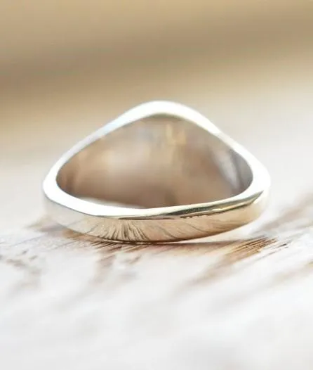Solid Gold Personalized Block Monogram Signet Ring