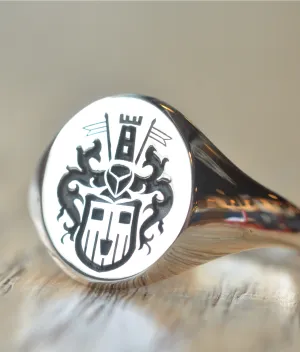 Solid Gold Personalized Family Crest Ring