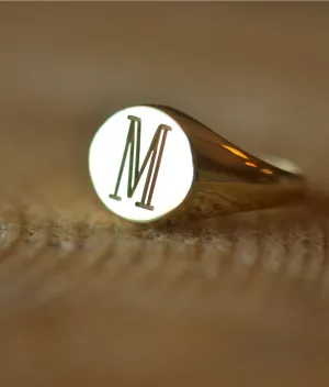 Solid Gold Personalized Monogram Signet Ring