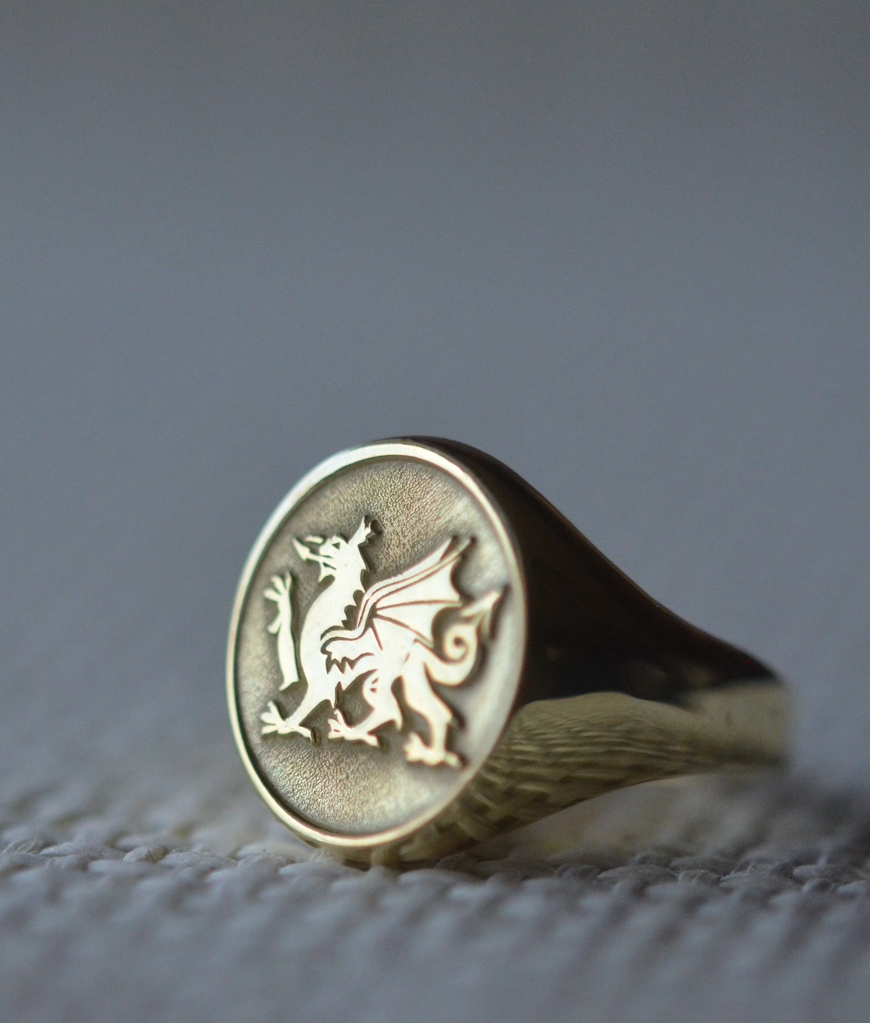 Solid Gold Welsh Dragon Ring