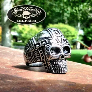 Space Cowboy - Big, Bold & Heavy Skull Ring with intricate detail (#640)