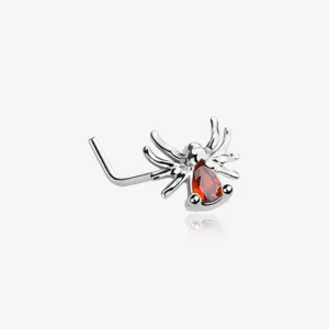 Spider Sparkle L-Shaped Nose Ring