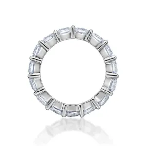 Square Moissanite Wedding band- white gold unique ring- dainty diamond band- rings for women- Celtic bridal anniversary gifts