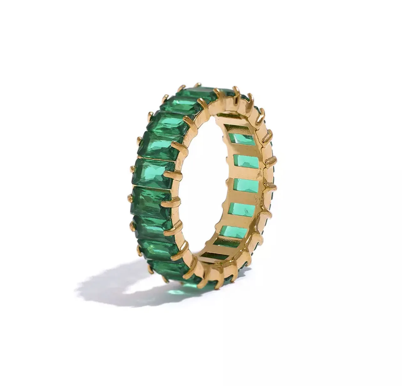 Stainless steel rings with multicolor zircons 120-2 | Erika Williner Designs