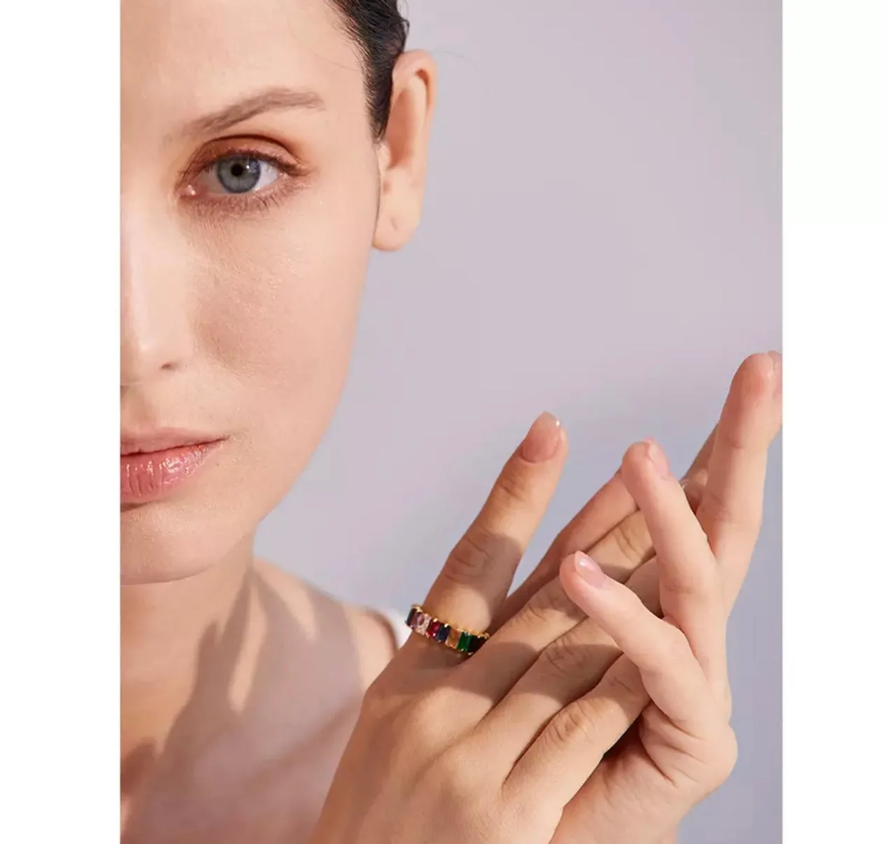 Stainless steel rings with multicolor zircons 120-2 | Erika Williner Designs