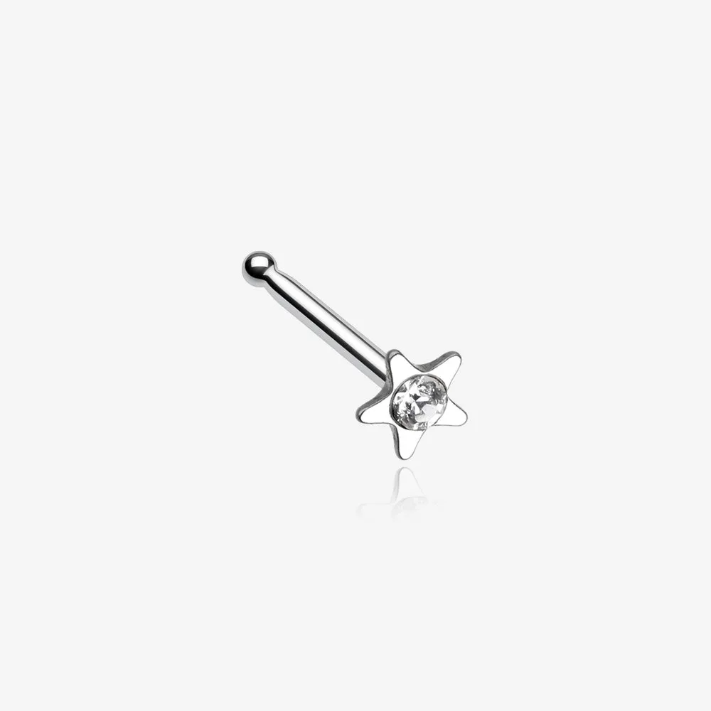 Star Icon Sparkle Nose Stud Ring