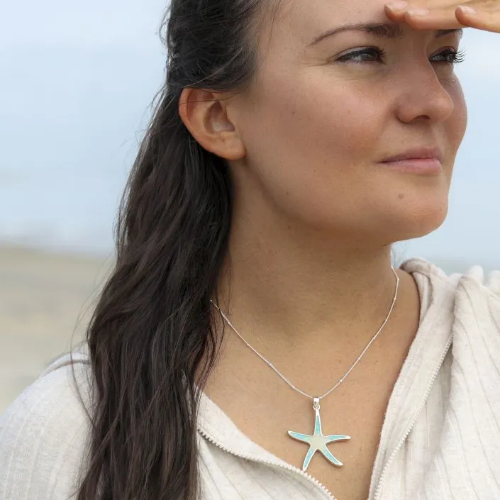Starfish Necklace - Turquoise Gradient