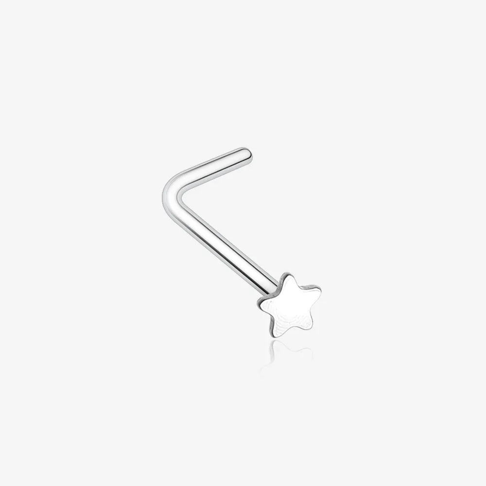 Steel Star L-Shaped Nose Ring