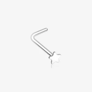 Steel Star L-Shaped Nose Ring