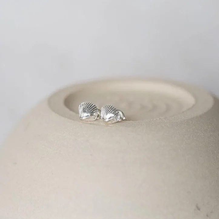 Sterling Silver Cornish Shell Studs