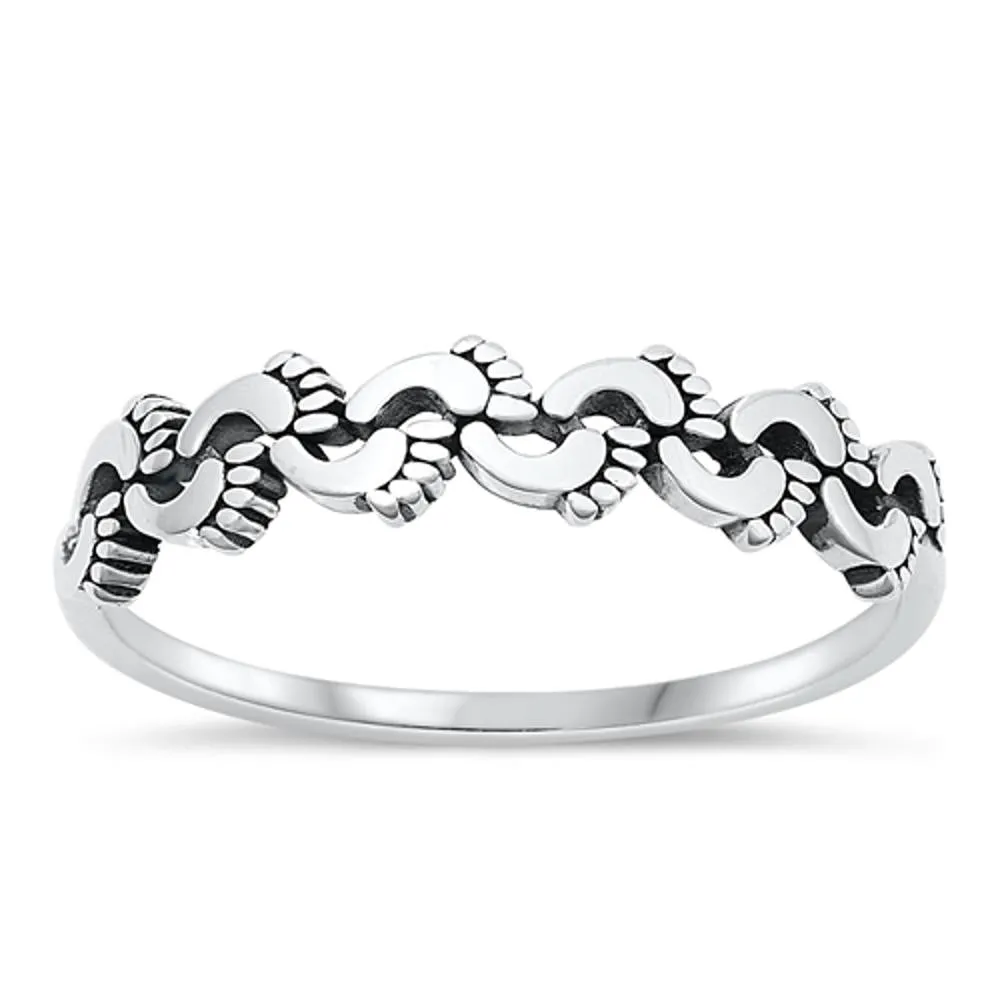 Sterling Silver Footprints Ring